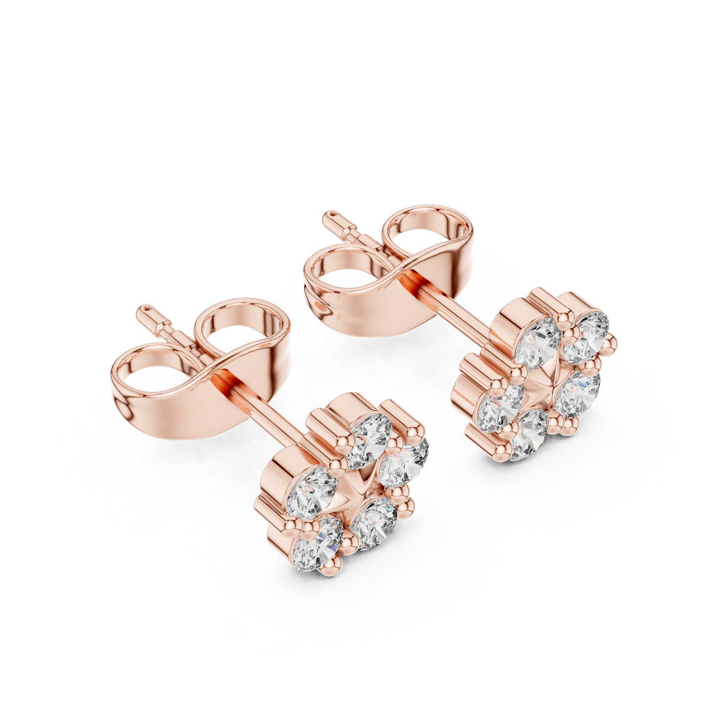 Luxury Diamond Floral Stud Earrings | Gold Cluster Earrings | Timeless Feminine Jewelry