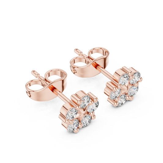 Luxury Diamond Floral Stud Earrings | Gold Cluster Earrings | Timeless Feminine Jewelry