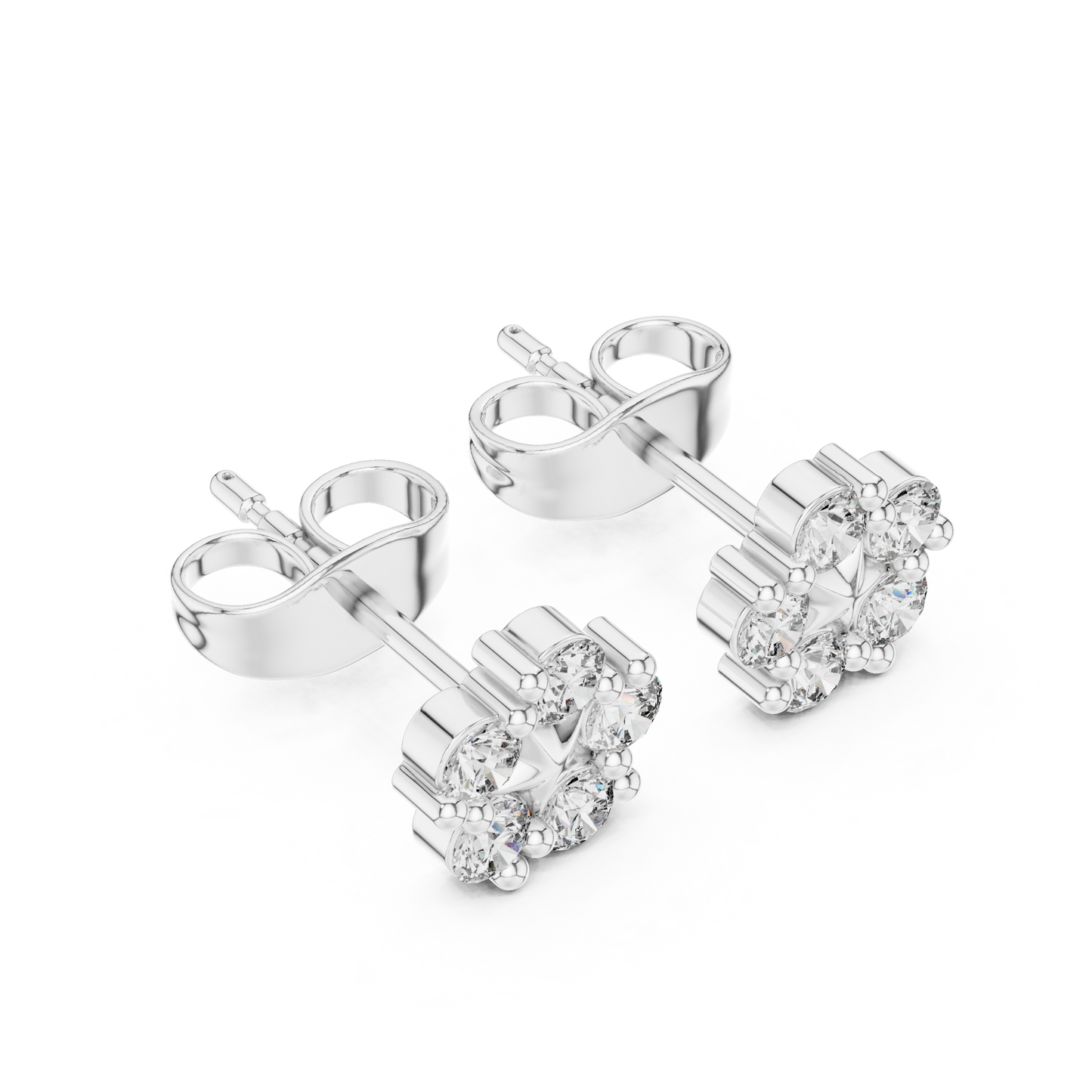 Luxury Diamond Floral Stud Earrings | Gold Cluster Earrings | Timeless Feminine Jewelry