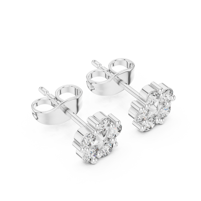 Luxury Diamond Floral Stud Earrings | Gold Cluster Earrings | Timeless Feminine Jewelry