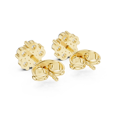 Luxury Diamond Floral Stud Earrings | Gold Cluster Earrings | Timeless Feminine Jewelry