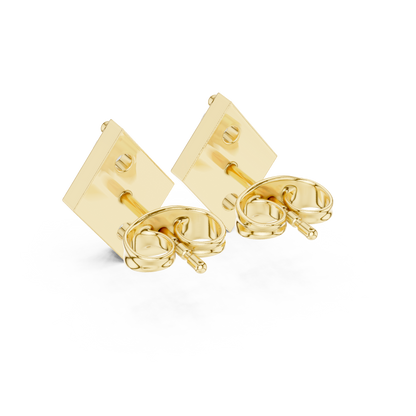 Sleek Diamond Stud Earrings | Contemporary Geometric Gold Fine Jewelry |  Diamond Bar Stud Earrings | Modern Gold Minimal Earrings for Work & Party