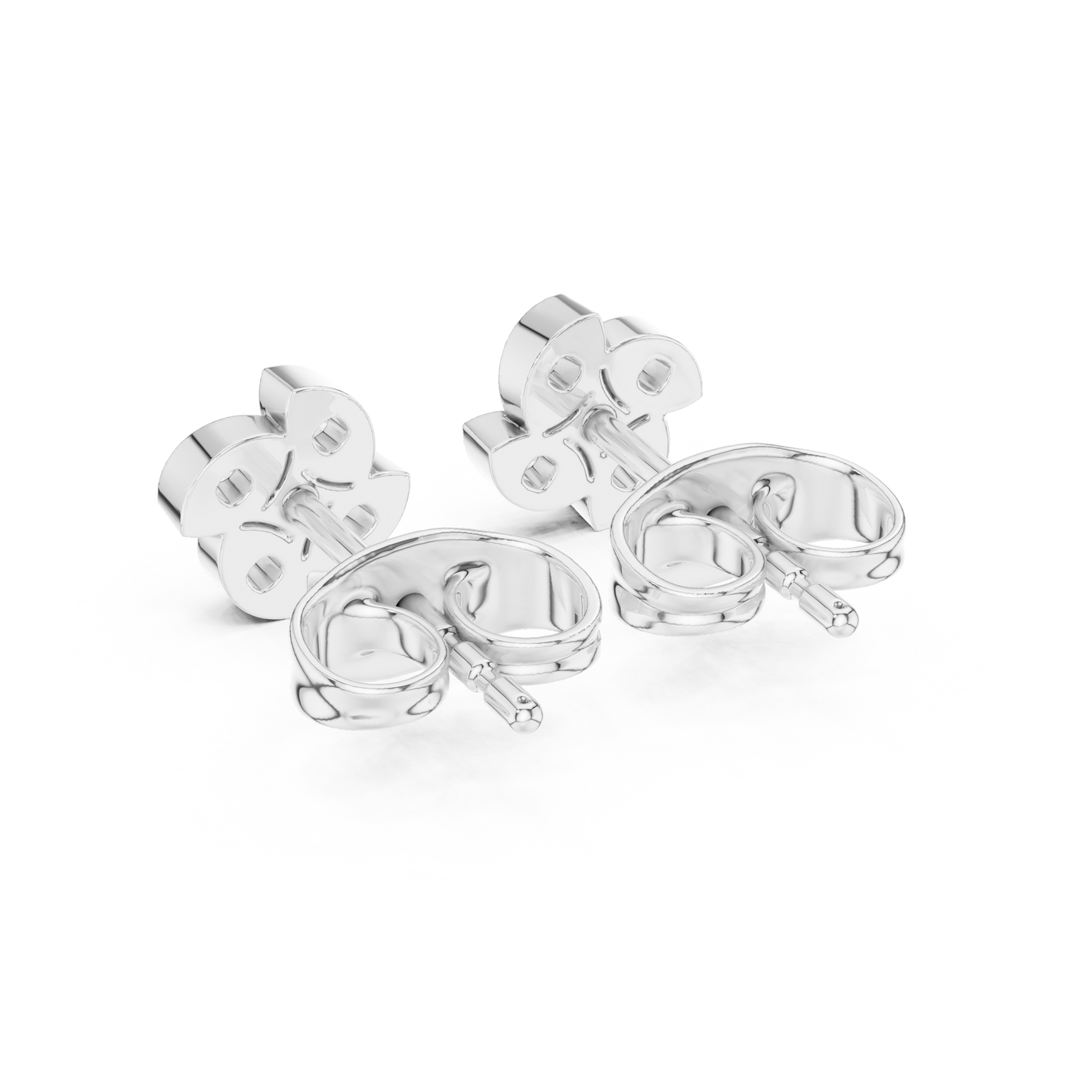 Quatrefoil Crystal Stud Earrings, Vintage Inspired Flower Earrings, Elegant Bridal Jewelry Studs