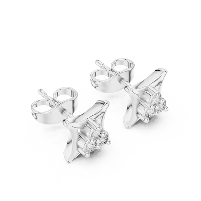 Diamond Stud Earrings for Women, Cushion Square Cluster Studs, 925 Sterling Silver Minimal Earrings, Wedding Jewelry