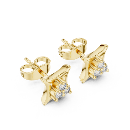 Diamond Stud Earrings for Women, Cushion Square Cluster Studs, 925 Sterling Silver Minimal Earrings, Wedding Jewelry