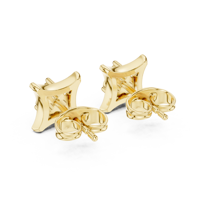 Diamond Stud Earrings for Women, Cushion Square Cluster Studs, 925 Sterling Silver Minimal Earrings, Wedding Jewelry