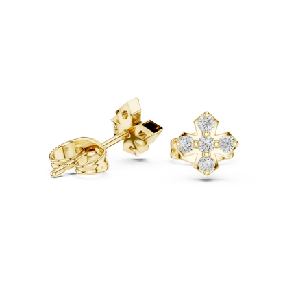 Sterling Silver Cross Earrings, Sparkly Cross Stud Earrings, Religious Earrings for Women, Minimal Cross Studs