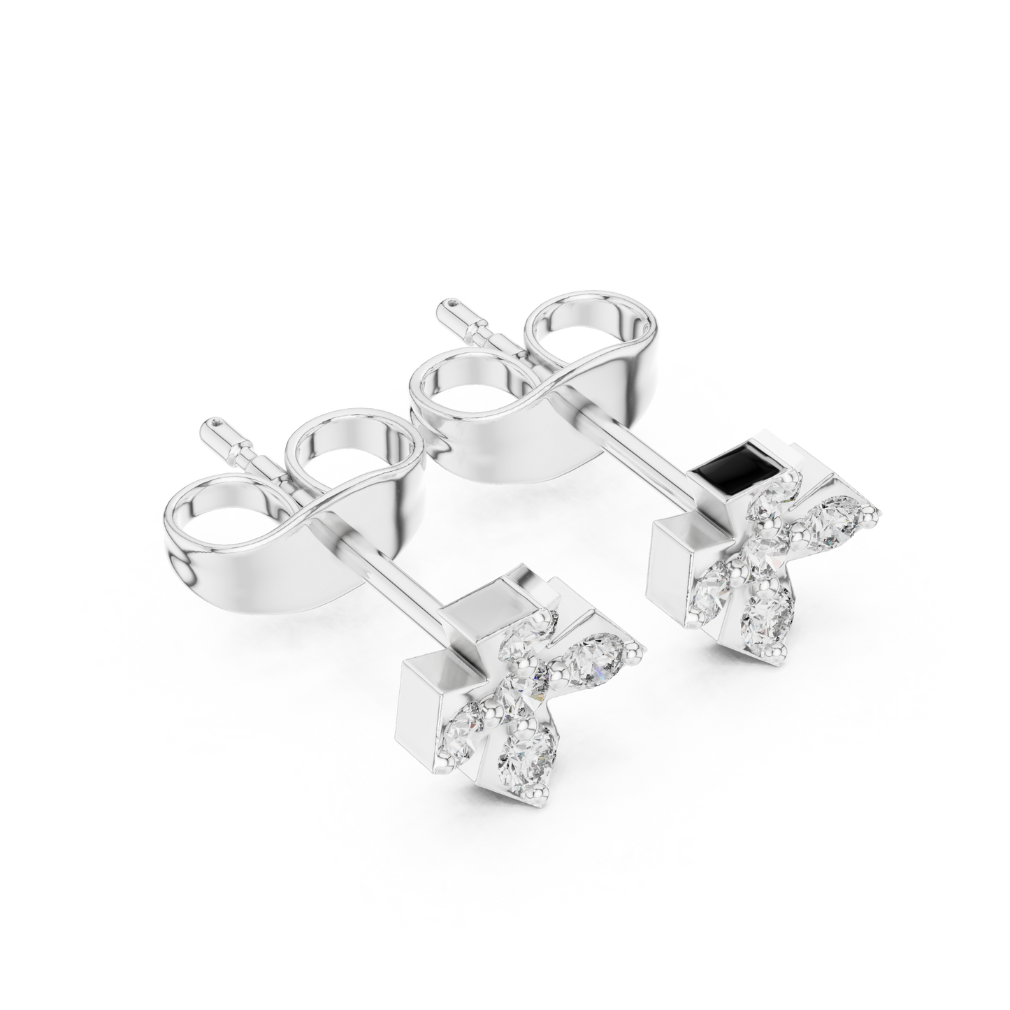 Sterling Silver Cross Earrings, Sparkly Cross Stud Earrings, Religious Earrings for Women, Minimal Cross Studs