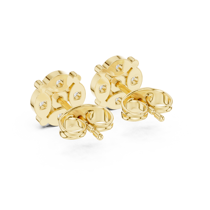 Cushion Cluster Diamond Stud Earrings, Flower Halo Studs, Sparkle Earrings for Women, Gift Box Included