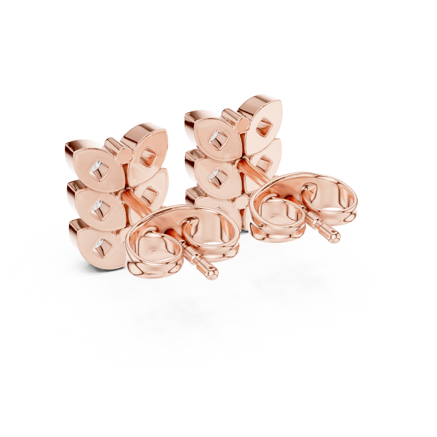 925 Sterling Silver Diamond Studs, Chic Cluster Earrings, Minimalist Fine Jewelry Gift