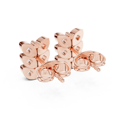 925 Sterling Silver Diamond Studs, Chic Cluster Earrings, Minimalist Fine Jewelry Gift