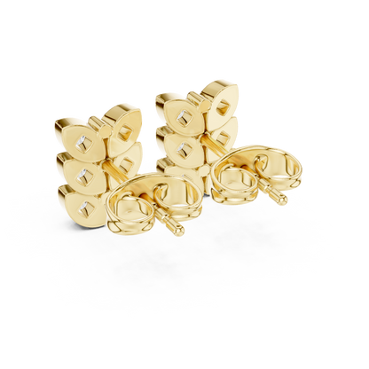 925 Sterling Silver Diamond Studs, Chic Cluster Earrings, Minimalist Fine Jewelry Gift