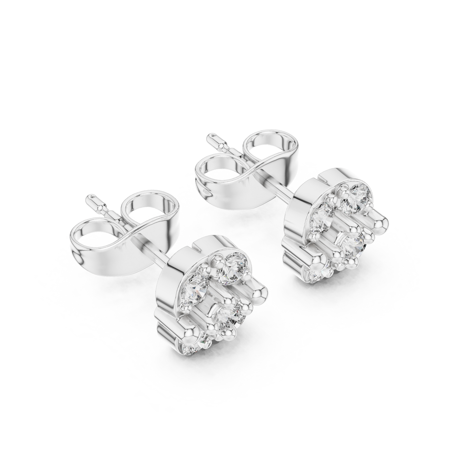 Soirée Diamond Stud Earrings, Elegant Diamond Cluster Studs in 14K Gold, Gala Night Jewelry