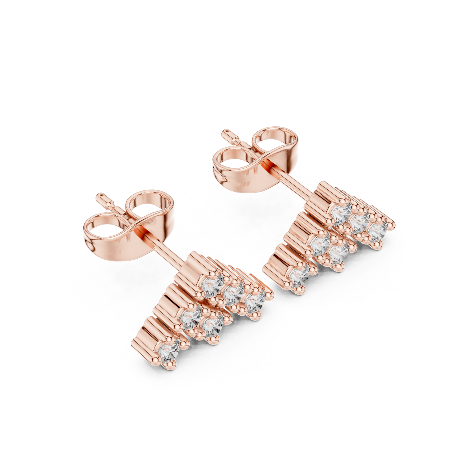 Wedding Day Diamond Stud Earrings, Classic CZ Cluster Studs, Simple Bridal Earrings, Silver Jewelry