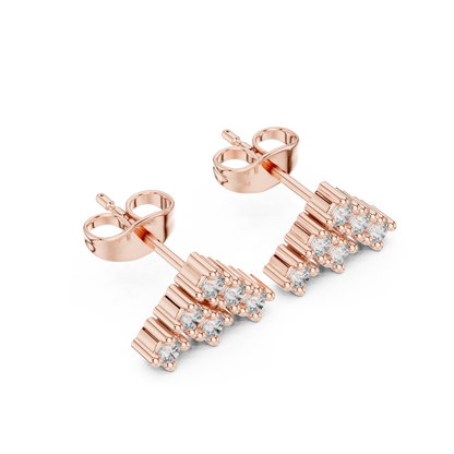 Wedding Day Diamond Stud Earrings, Classic CZ Cluster Studs, Simple Bridal Earrings, Silver Jewelry