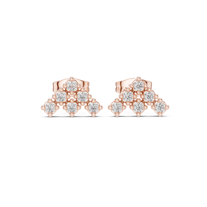 Wedding Day Diamond Stud Earrings, Classic CZ Cluster Studs, Simple Bridal Earrings, Silver Jewelry