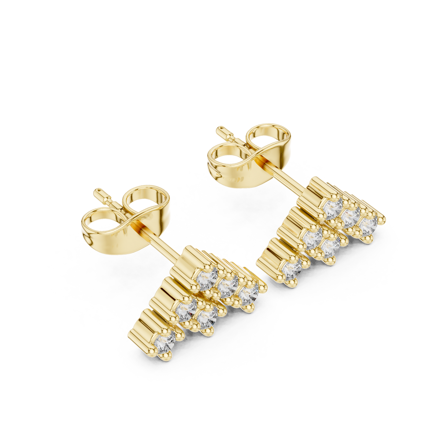 Wedding Day Diamond Stud Earrings, Classic CZ Cluster Studs, Simple Bridal Earrings, Silver Jewelry