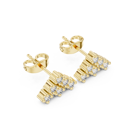 Wedding Day Diamond Stud Earrings, Classic CZ Cluster Studs, Simple Bridal Earrings, Silver Jewelry