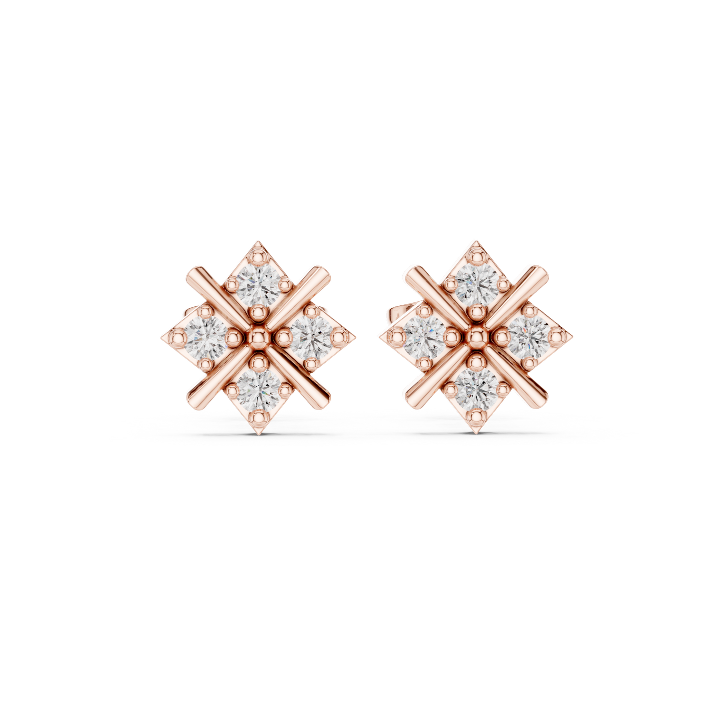 Sparkly Cross Stud Earrings – Small Diamond Look CZ Cross Earrings, Elegant Micro Stud Earrings