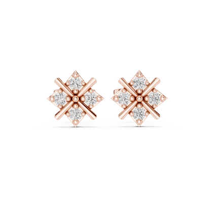 Sparkly Cross Stud Earrings – Small Diamond Look CZ Cross Earrings, Elegant Micro Stud Earrings