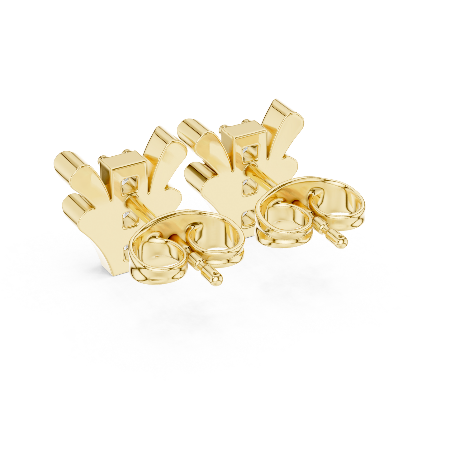 Fan-Flare Diamond Bar Studs • Modern Gold Earrings • Minimal Luxury Everyday Sparkle