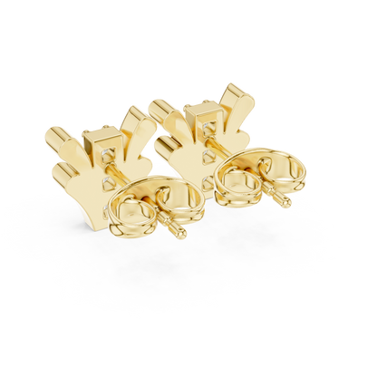 Fan-Flare Diamond Bar Studs • Modern Gold Earrings • Minimal Luxury Everyday Sparkle