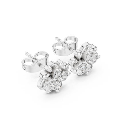 Minimalist Flower Earrings, CZ Floral Stud Earrings, Delicate Silver Studs, Simple Elegant Earrings, Gift for Mom