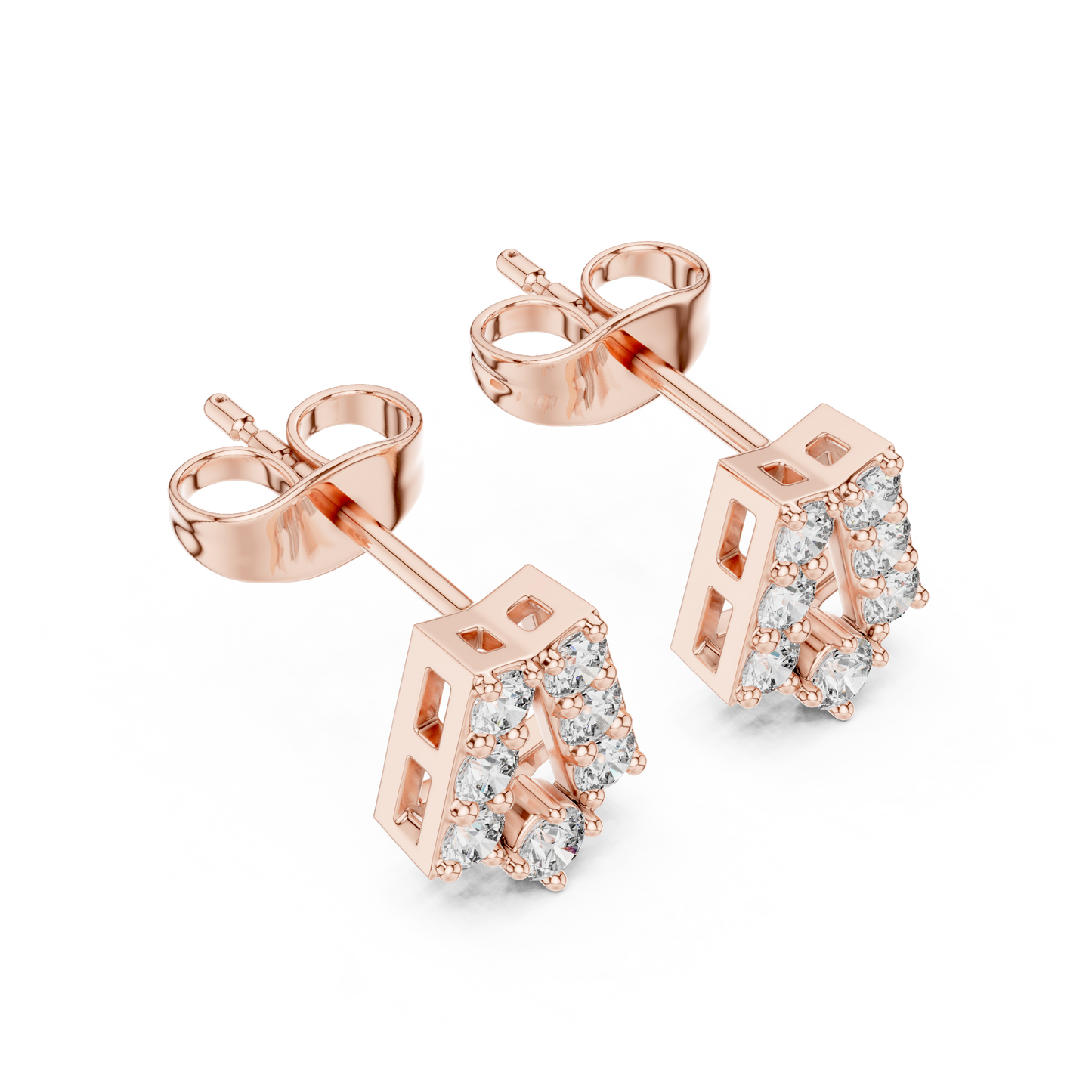 Personalized Diamond Letter Earrings, Initial A Studs, Elegant Everyday Silver Jewelry