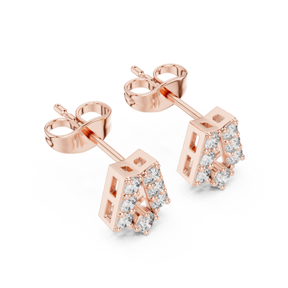 Personalized Diamond Letter Earrings, Initial A Studs, Elegant Everyday Silver Jewelry