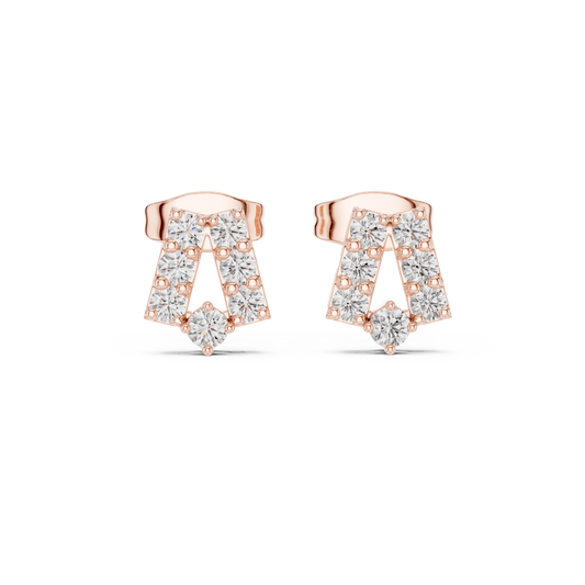 Personalized Diamond Letter Earrings, Initial A Studs, Elegant Everyday Silver Jewelry