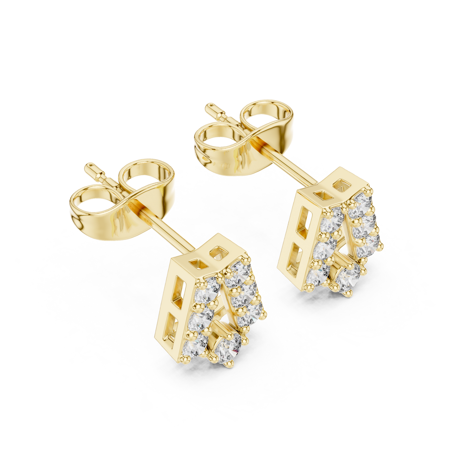 Personalized Diamond Letter Earrings, Initial A Studs, Elegant Everyday Silver Jewelry