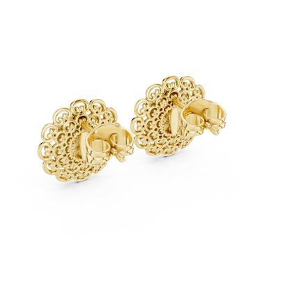 Quiet Luxury Diamond Flower Studs, Minimal Heirloom Floral Earrings in 925 Sterling Silver