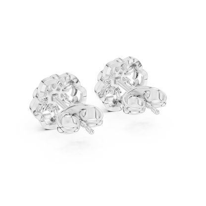 Flux Bloom Spark Diamond Studs – Dynamic Floral Gold Shine -Anniversary Gift For Her