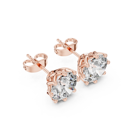 Moissanite Stud Earrings, Round Cut Solitaire Studs, Bridal Earrings, Minimalist Diamond Look Earrings, Gift for Her