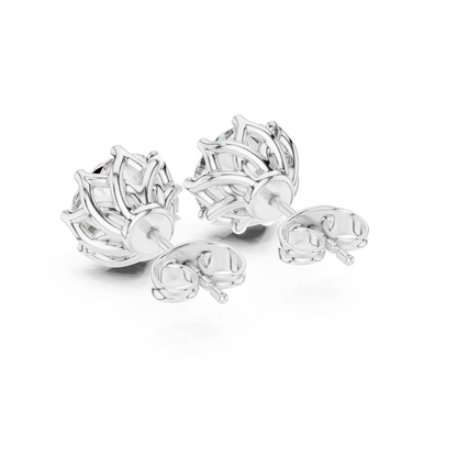 Moissanite Stud Earrings, Round Cut Solitaire Studs, Bridal Earrings, Minimalist Diamond Look Earrings, Gift for Her