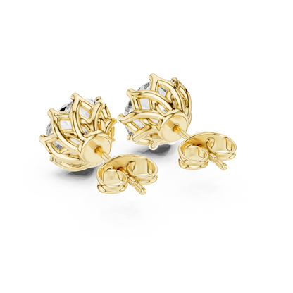 Moissanite Stud Earrings, Round Cut Solitaire Studs, Bridal Earrings, Minimalist Diamond Look Earrings, Gift for Her