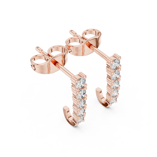 Stacking Hoop Earrings, Tiny Huggie Hoops with CZ, Cute Minimalist Ear Stack Jewelry