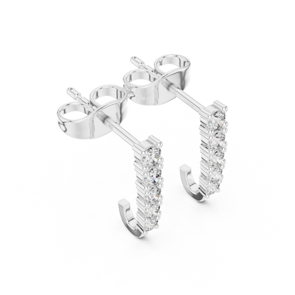 Stacking Hoop Earrings, Tiny Huggie Hoops with CZ, Cute Minimalist Ear Stack Jewelry