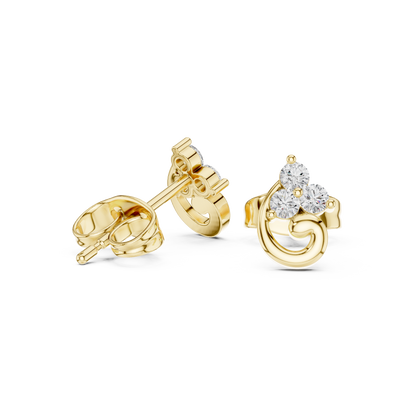 Infinity Loop CZ Stud Earrings, Dainty Gold Stud Earrings, Bridal Earrings, Minimalist Wedding Jewelry Gift