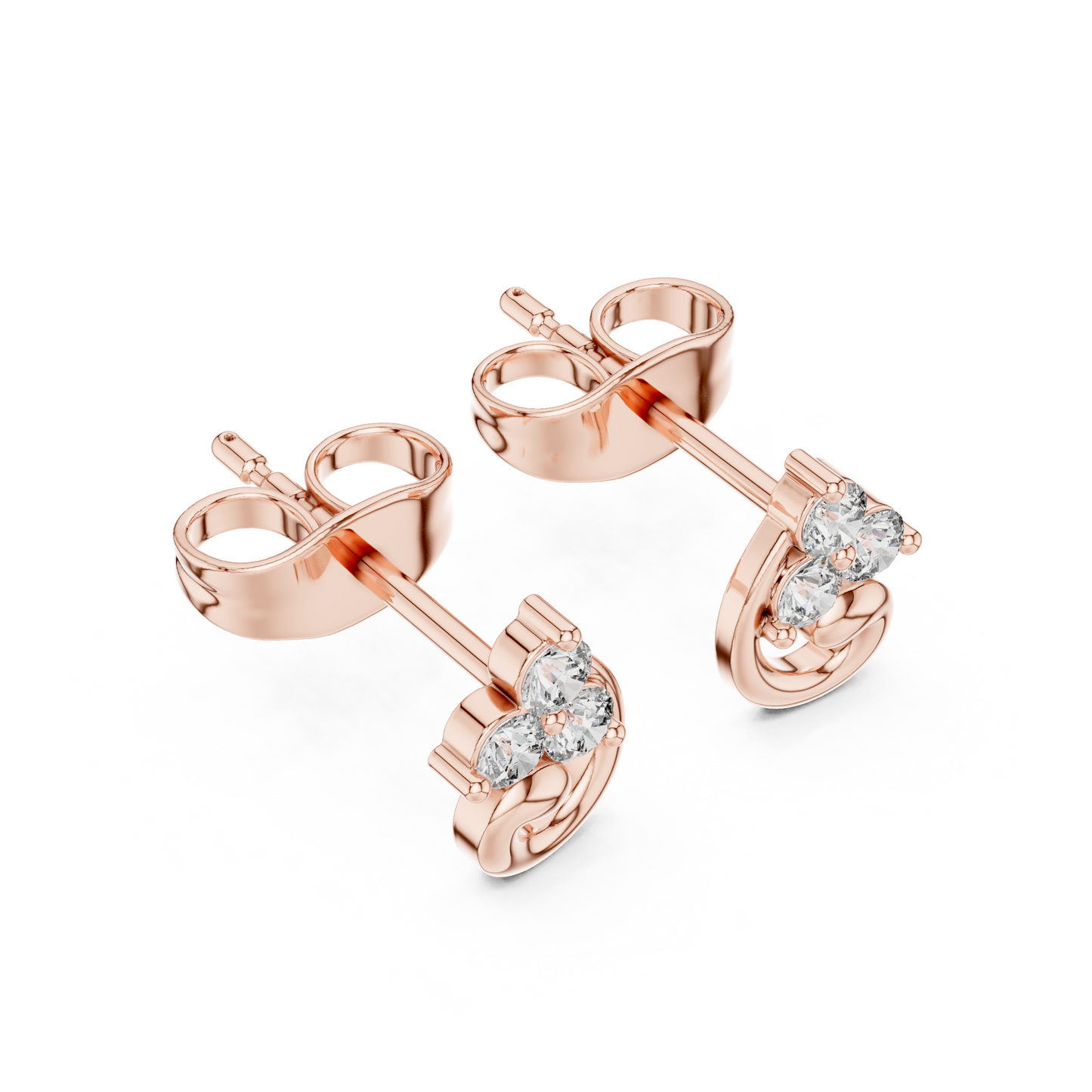 Infinity Loop CZ Stud Earrings, Dainty Gold Stud Earrings, Bridal Earrings, Minimalist Wedding Jewelry Gift