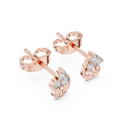 Infinity Loop CZ Stud Earrings, Dainty Gold Stud Earrings, Bridal Earrings, Minimalist Wedding Jewelry Gift