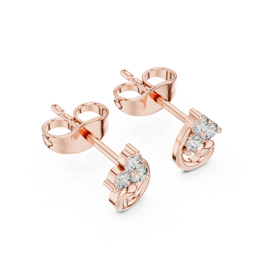 Infinity Loop CZ Stud Earrings, Dainty Gold Stud Earrings, Bridal Earrings, Minimalist Wedding Jewelry Gift