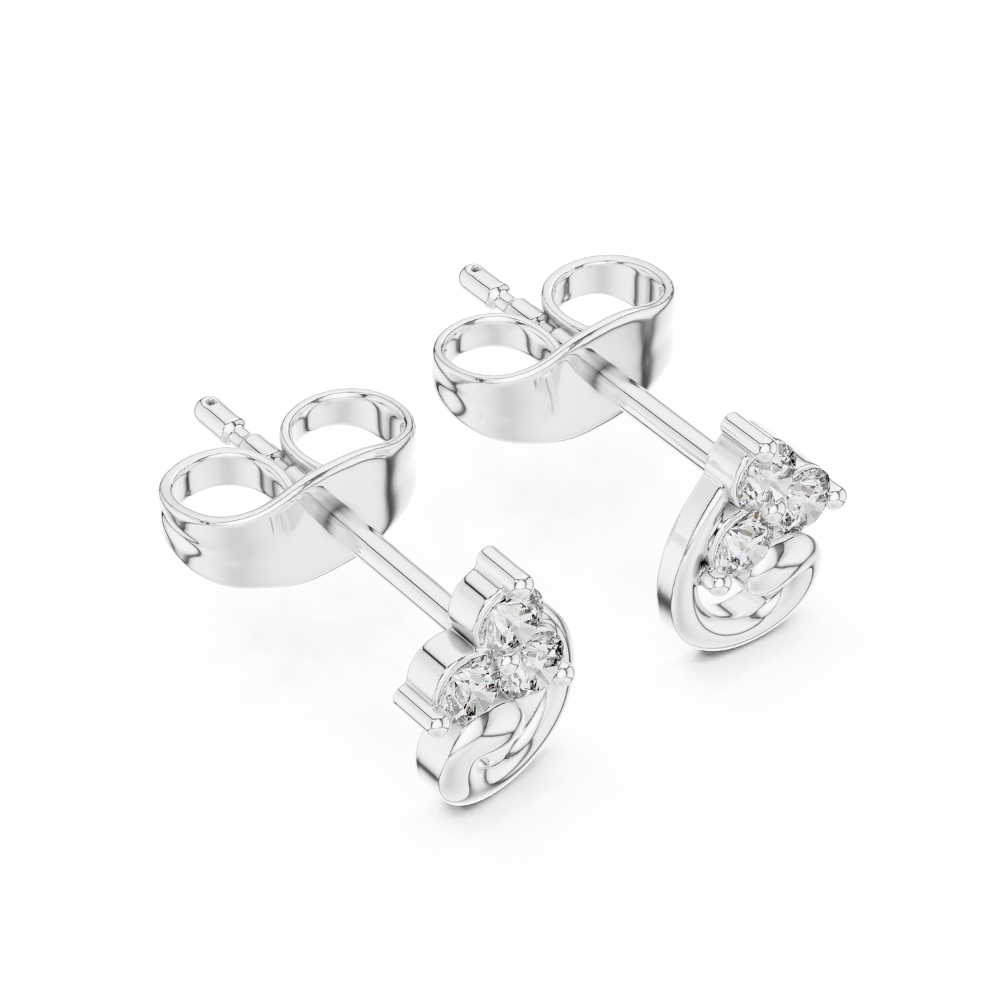 Infinity Loop CZ Stud Earrings, Dainty Gold Stud Earrings, Bridal Earrings, Minimalist Wedding Jewelry Gift