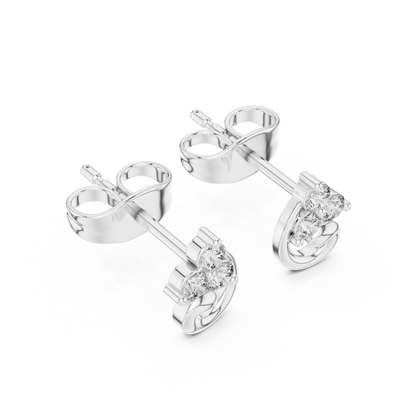 Infinity Loop CZ Stud Earrings, Dainty Gold Stud Earrings, Bridal Earrings, Minimalist Wedding Jewelry Gift