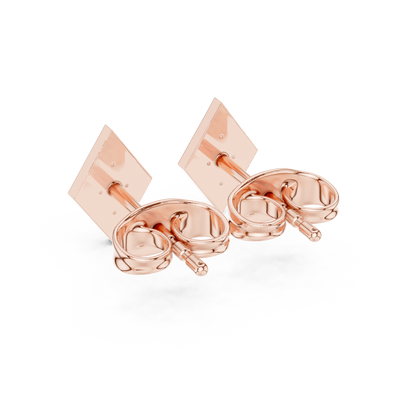 Rhombus Aura Diamond Studs • Precision Geo Cluster • Solid Gold Shimmer Studs