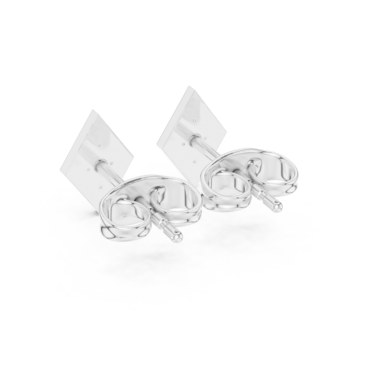 Rhombus Aura Diamond Studs • Precision Geo Cluster • Solid Gold Shimmer Studs