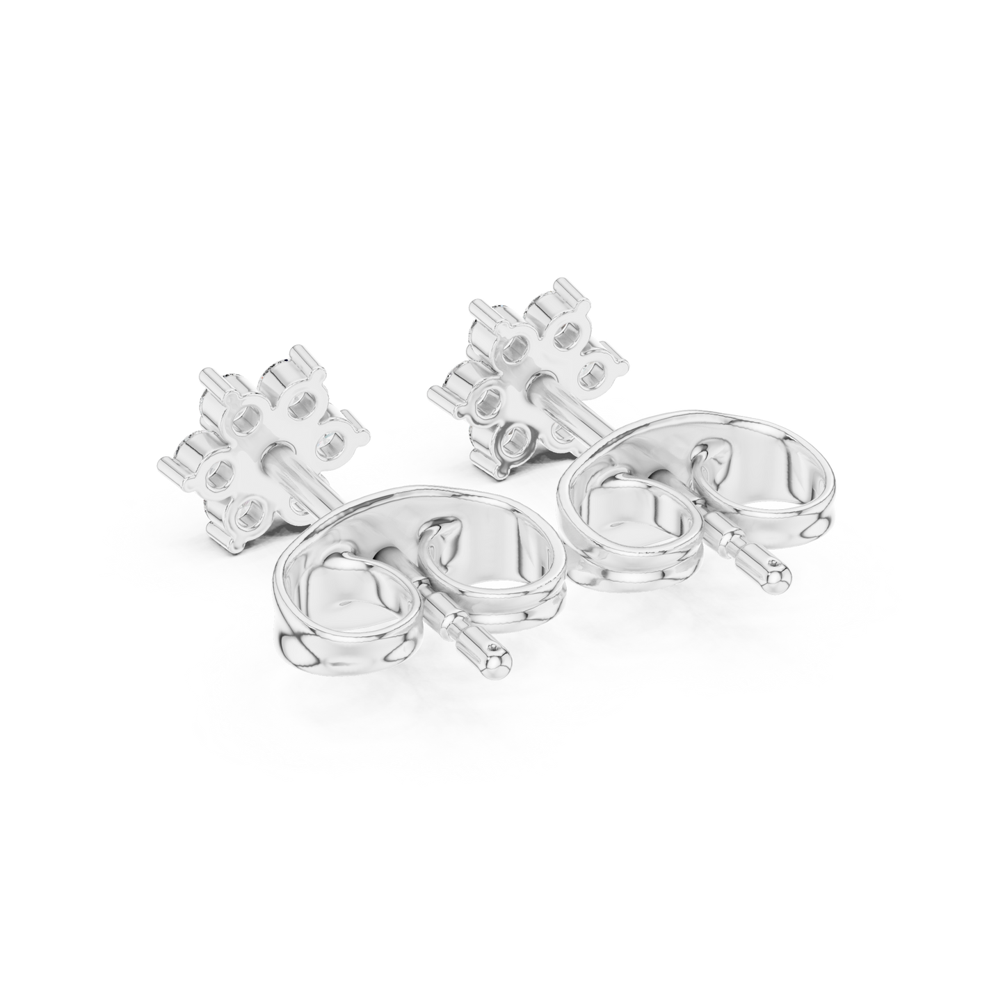 Cute Flower CZ Stud Earrings, Small Cluster Studs, Birthday Gift Earrings for Her