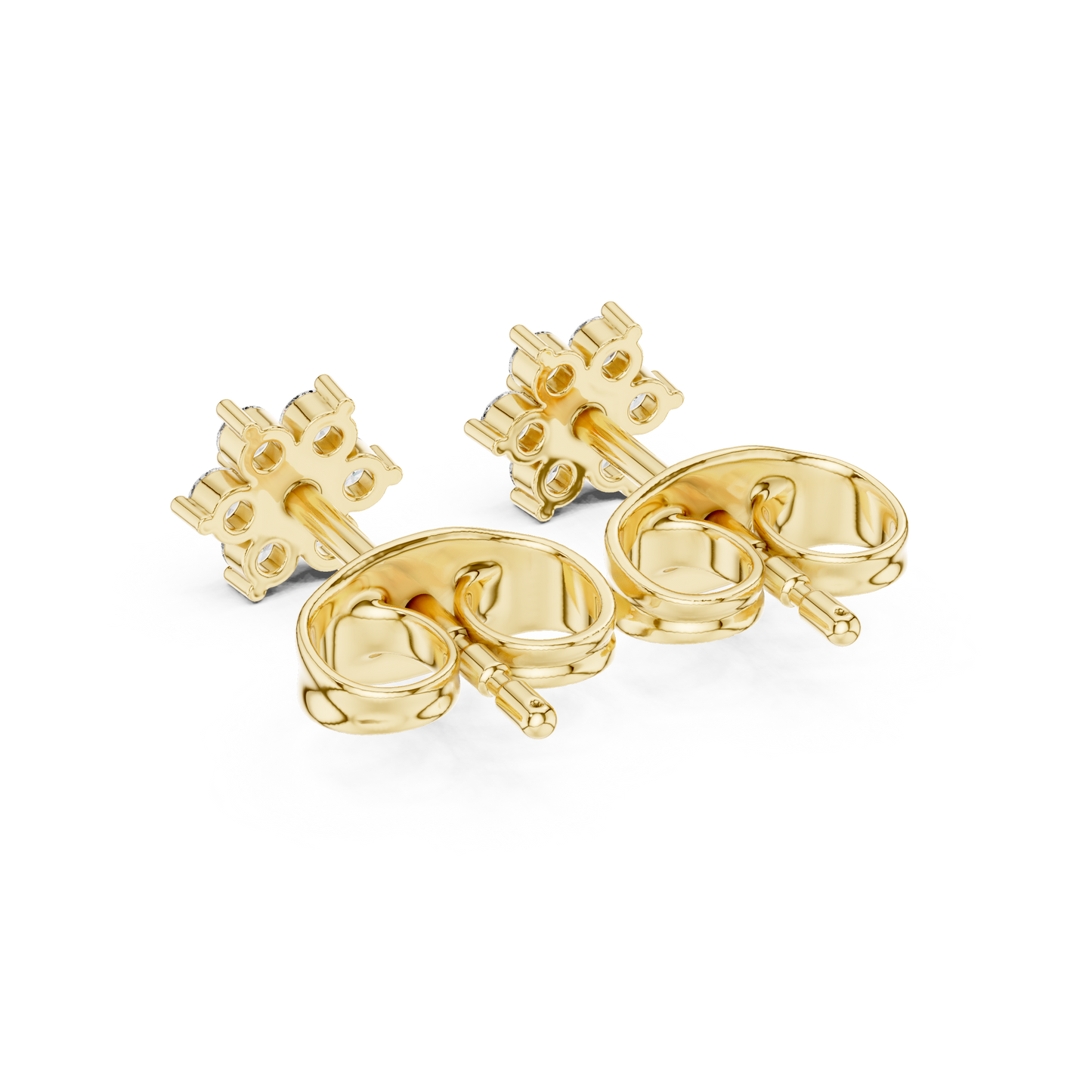 Cute Flower CZ Stud Earrings, Small Cluster Studs, Birthday Gift Earrings for Her