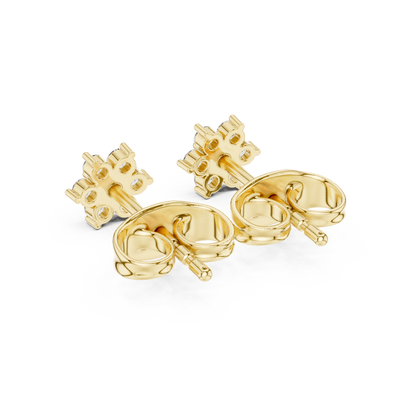 Cute Flower CZ Stud Earrings, Small Cluster Studs, Birthday Gift Earrings for Her