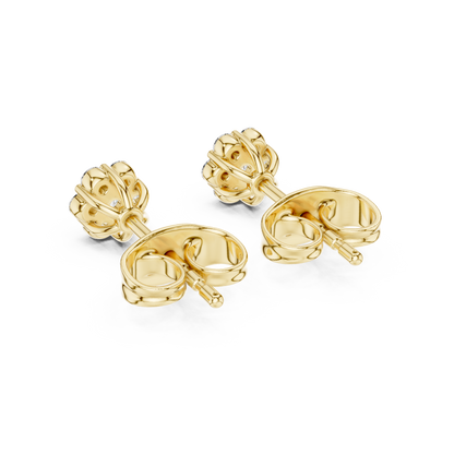 Bridal Diamond Stud Earrings, Gold Flower Cluster Studs, Wedding Jewelry, Dainty Diamond Earrings